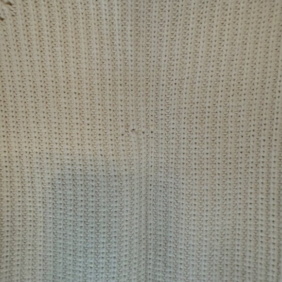 Ann Taylor Loft White Knit Sweater S 100% Cotton High-Low Hem Crew Neck - Picture 7 of 9